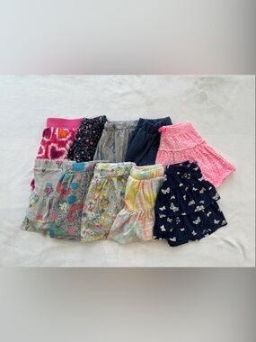 Multiples Girls Multi-Pattern Skort Lot - Pink, Navy, Gray, Yellow